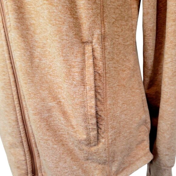 Womens medium "Recreation" burnt orange athletic stretchy high low zip-up hoodie - Picture 8 of 9